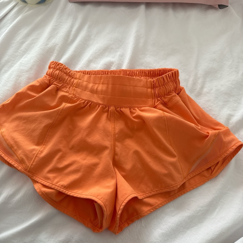 Lululemon orange soda hotty hot shorts